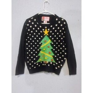 Merry Christmas Nice Shape Holiday Tree Sweater Cute Light Warm Top 100% Acrylic